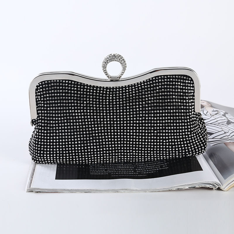 Dinner Bag inlaid with diamond, pure handmade ring, Rhinestone evening bag celebrity banquet clutch bag
