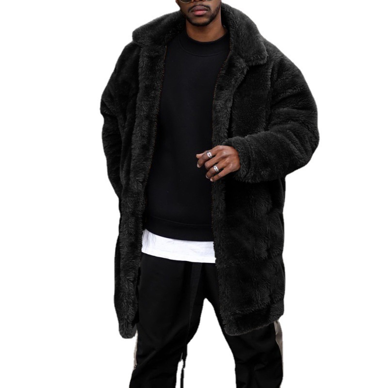 2022 Autumn winter loose Plush warm men's coat