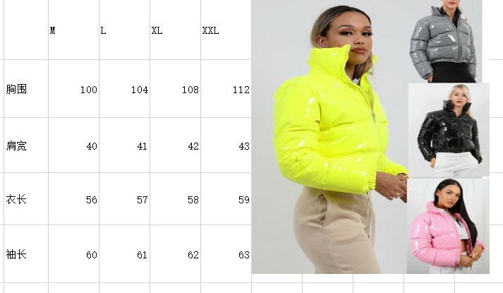 2022 New bright bread suit down cotton padded jacket for lady