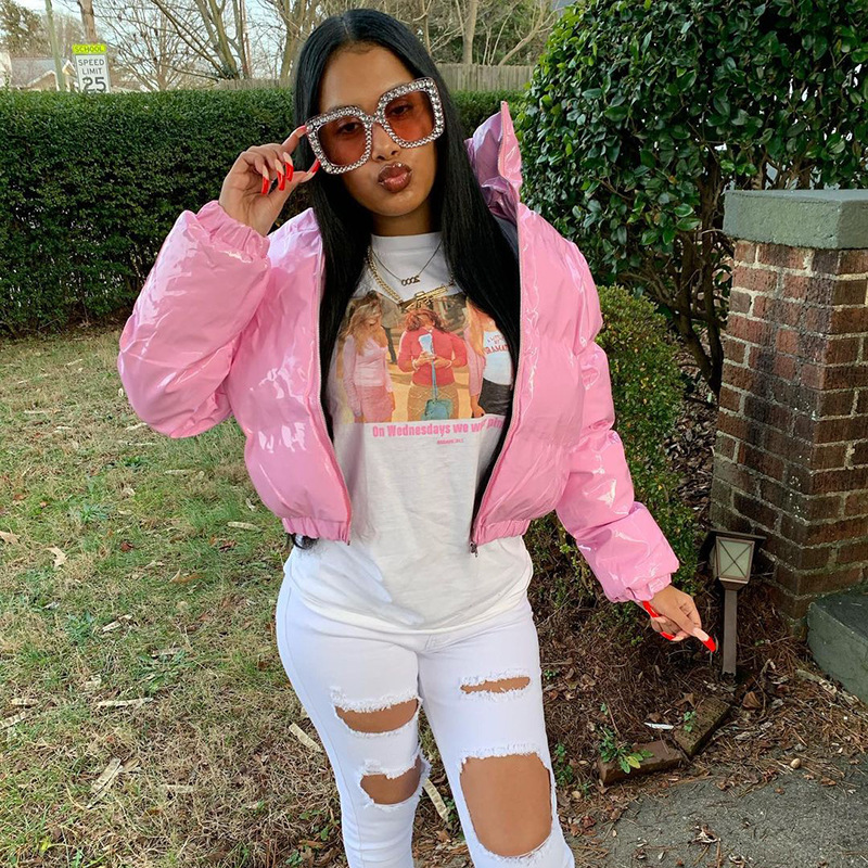 2022 New bright bread suit down cotton padded jacket for lady