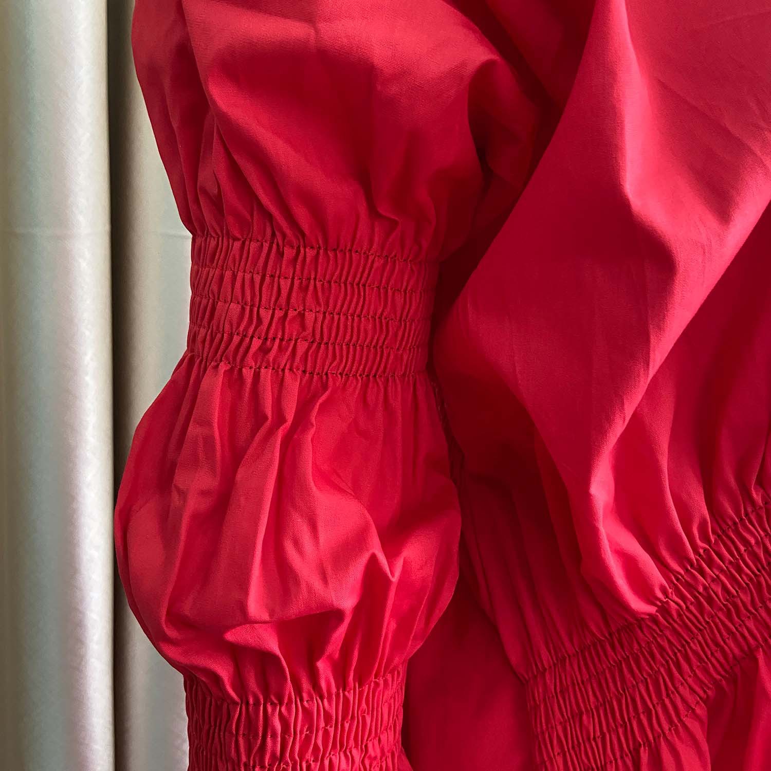 Autumn European and American women's independent station Amazon sexy cotton pleated loose large dress