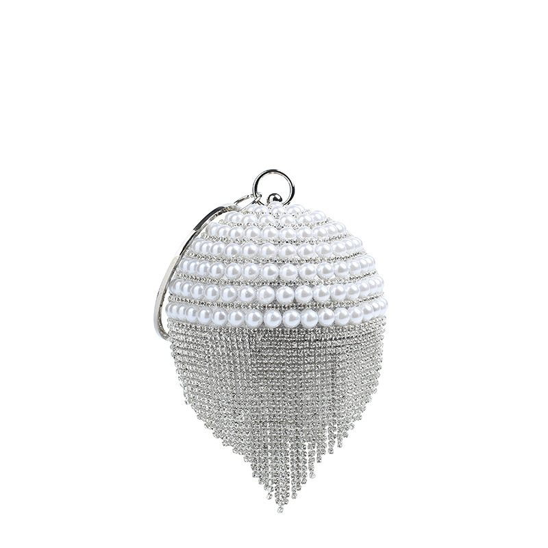 Fashion pearl gold silver ball women's Bag Makeup Bag Dinner Bag Change Purse Handbag clutch bag
