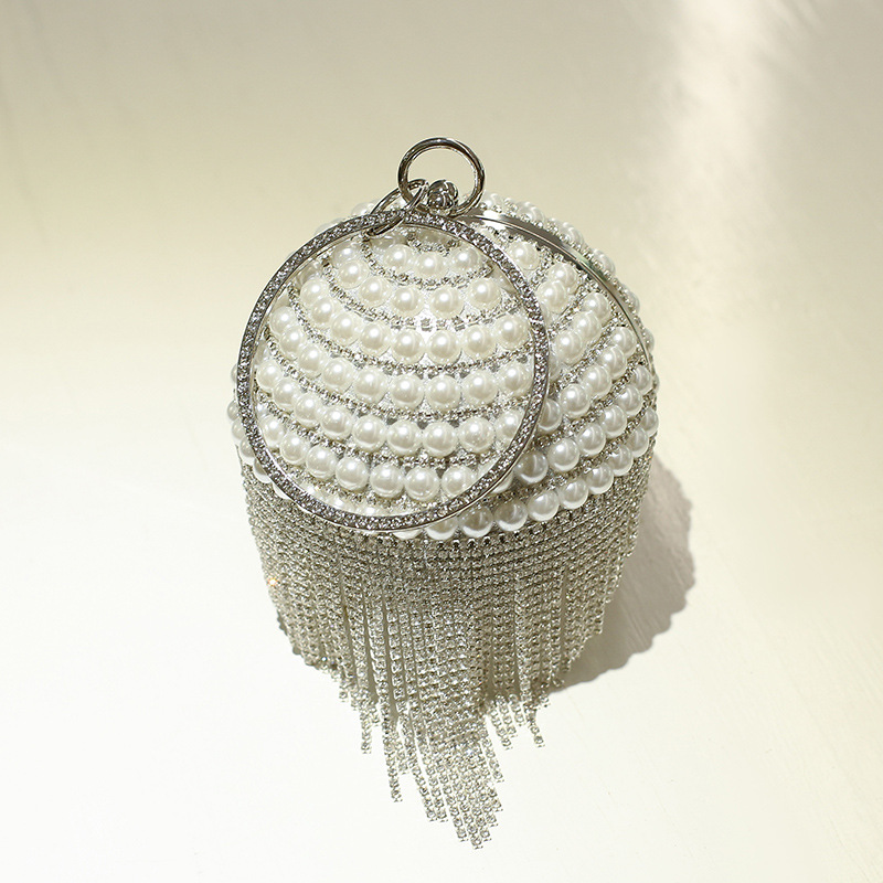 Fashion pearl gold silver ball women's Bag Makeup Bag Dinner Bag Change Purse Handbag clutch bag