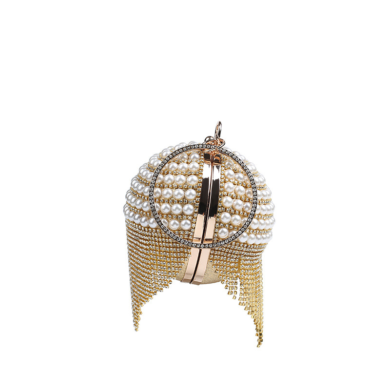 Fashion pearl gold silver ball women's Bag Makeup Bag Dinner Bag Change Purse Handbag clutch bag