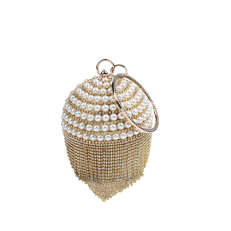 Fashion pearl gold silver ball women's Bag Makeup Bag Dinner Bag Change Purse Handbag clutch bag