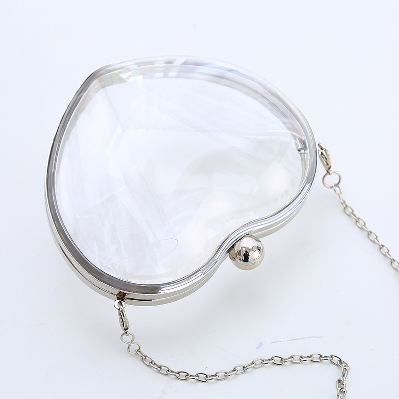 2022 New European and American acrylic Bag Mini love hand bag transparent Dinner Bag clutch bag