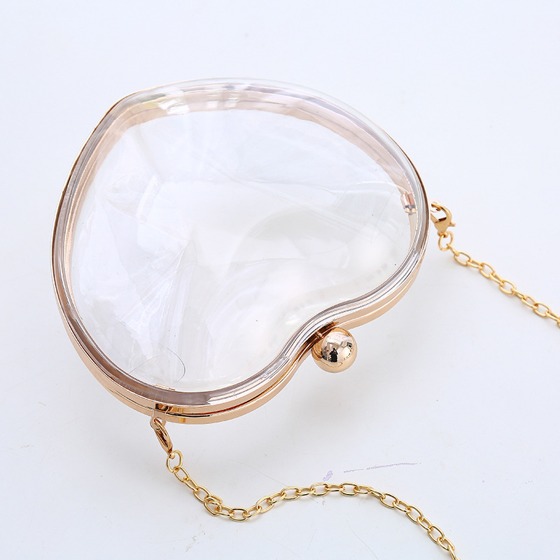 2022 New European and American acrylic Bag Mini love hand bag transparent Dinner Bag clutch bag