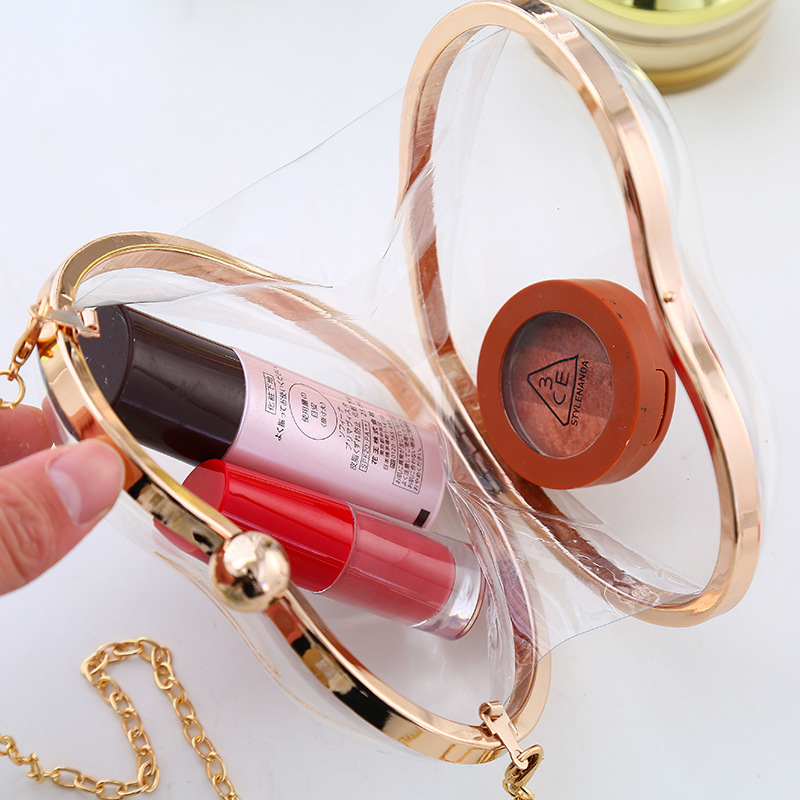 2022 New European and American acrylic Bag Mini love hand bag transparent Dinner Bag clutch bag