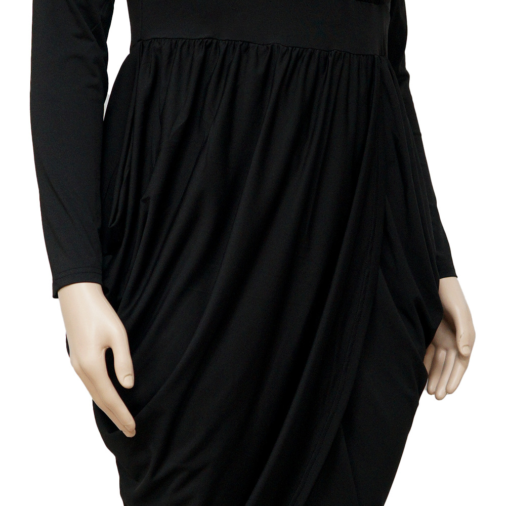 Autumn women's sexy deep V fashion pleated skirt elegant nightclub fat female dress