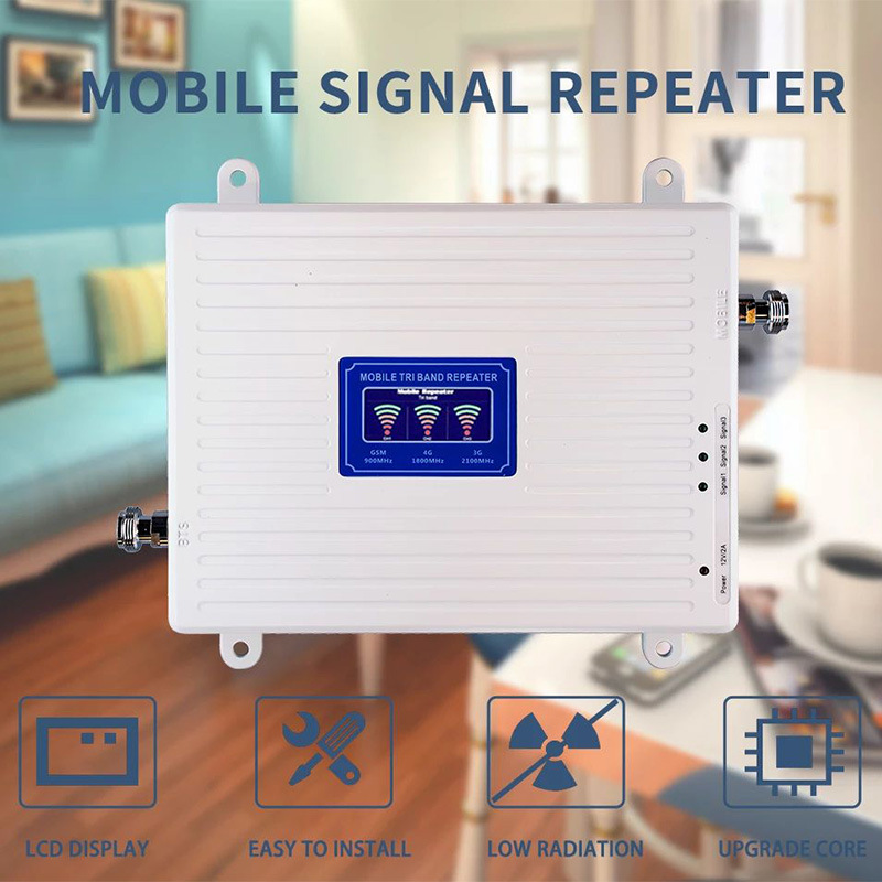 2g3g4g Tri band mobile phone signal amplifier extender cellphone signal enhancement receiving repeater