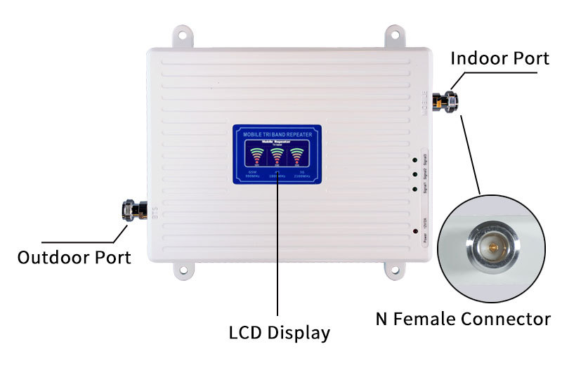 2g3g4g Tri band mobile phone signal amplifier extender cellphone signal enhancement receiving repeater