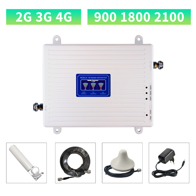 2g3g4g Tri band mobile phone signal amplifier extender cellphone signal enhancement receiving repeater