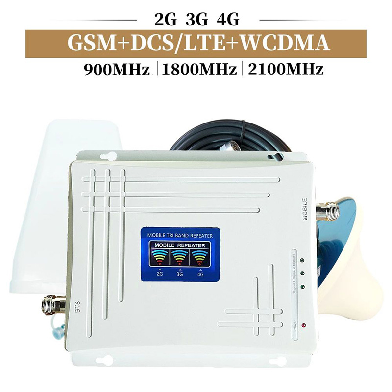 2G3G4G Tri band mobile phone signal amplifier repeater mobile phone signal intensifier extender