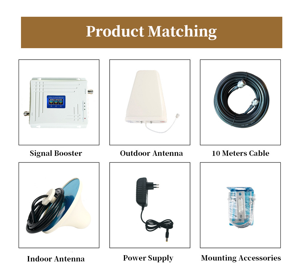 2G3G4G Tri band mobile phone signal amplifier repeater mobile phone signal intensifier extender