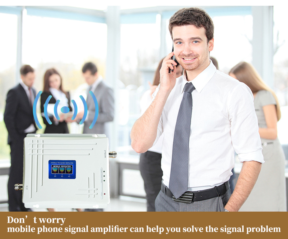 2G3G4G Tri band mobile phone signal amplifier repeater mobile phone signal intensifier extender