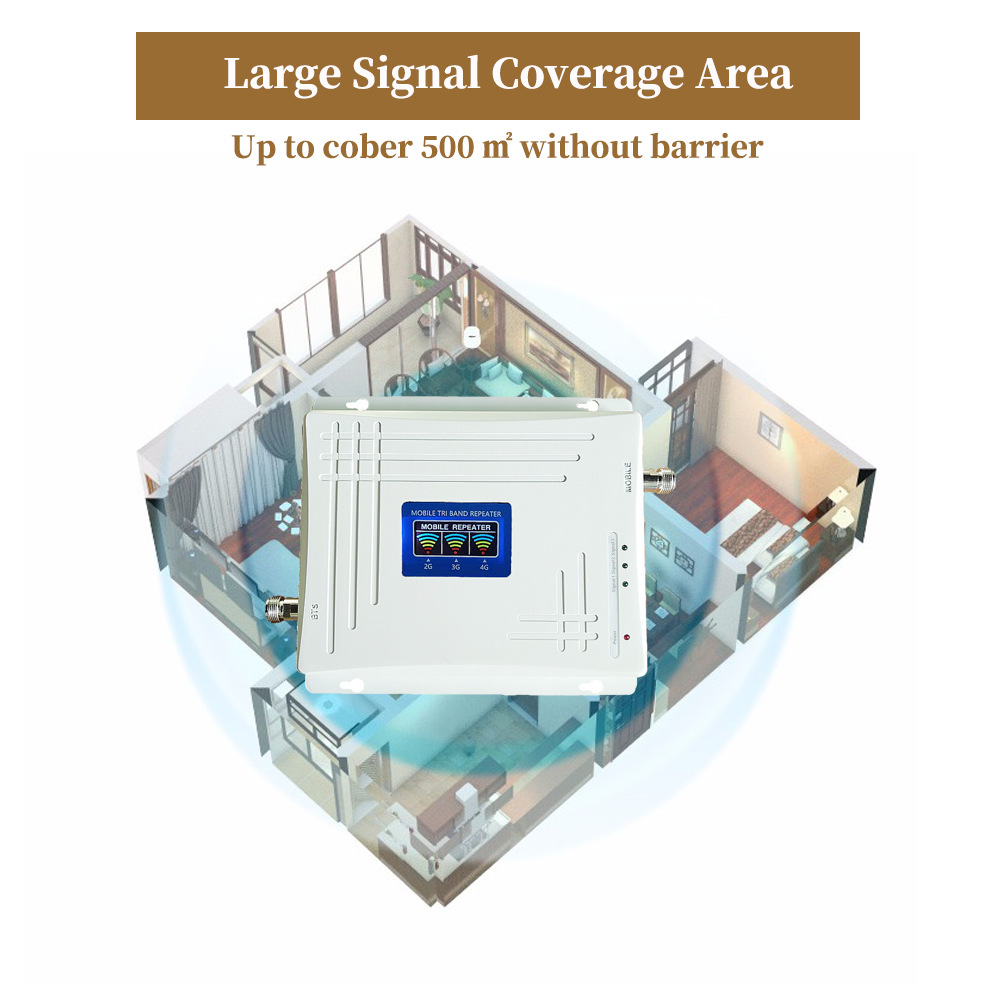 2G3G4G Tri band mobile phone signal amplifier repeater mobile phone signal intensifier extender