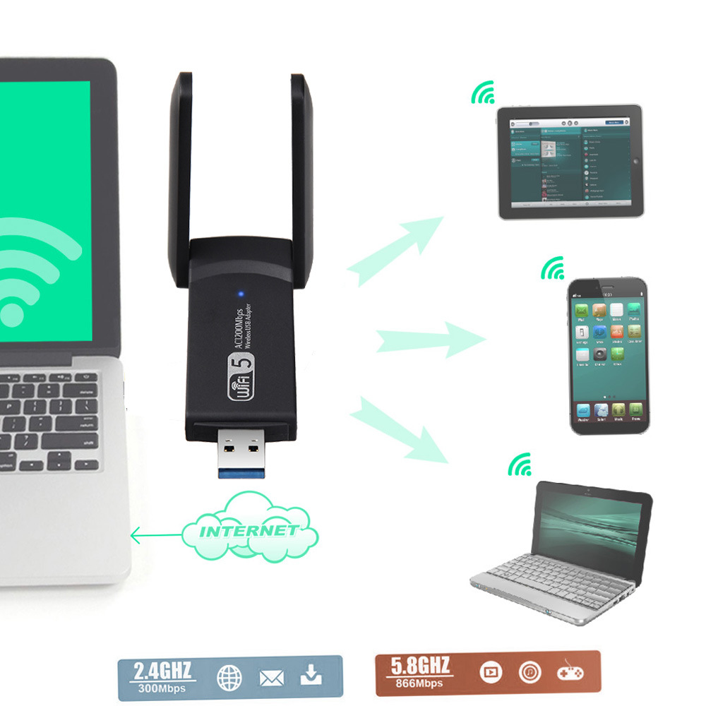 1200m wireless network card wireless WiFi receiver usb3 0 dual antenna Gigabit dual band wireless network card