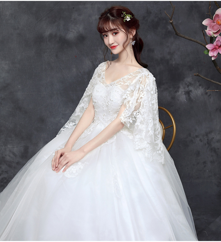 2022 Autumn and winter large size women's wedding dress fat lady appears bride dress