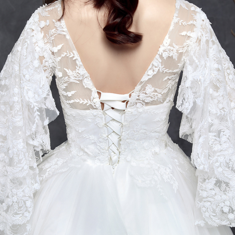 2022 Autumn and winter large size women's wedding dress fat lady appears bride dress