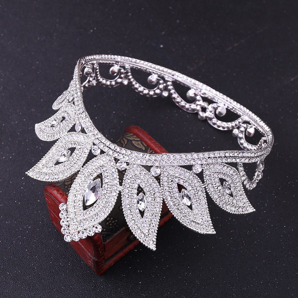 Wedding headwear birthday hair accessories magic eye Baroque diamond inlaid bride's round crown hair accessories