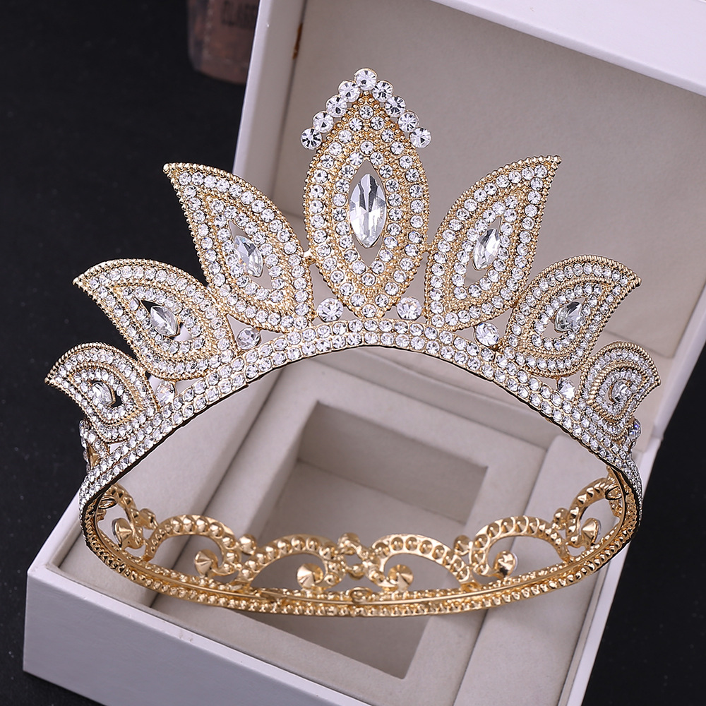 Wedding headwear birthday hair accessories magic eye Baroque diamond inlaid bride's round crown hair accessories