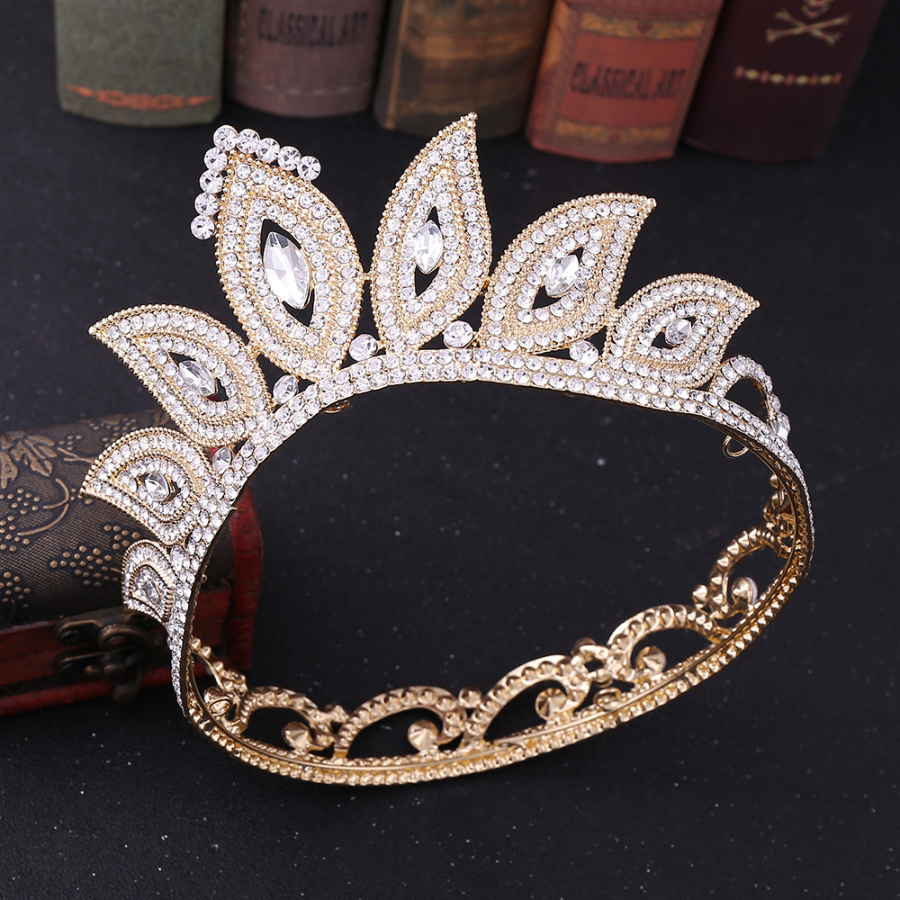 Wedding headwear birthday hair accessories magic eye Baroque diamond inlaid bride's round crown hair accessories