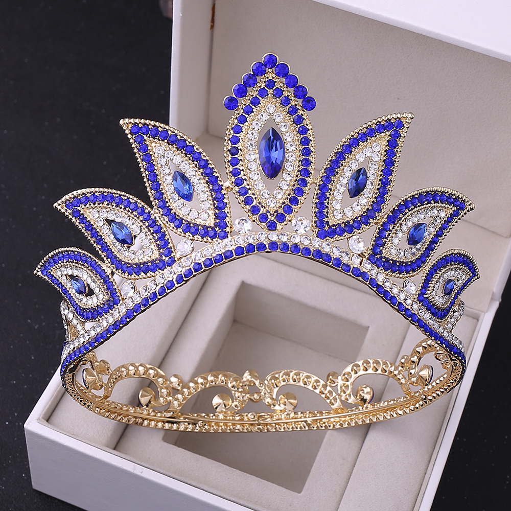 Wedding headwear birthday hair accessories magic eye Baroque diamond inlaid bride's round crown hair accessories
