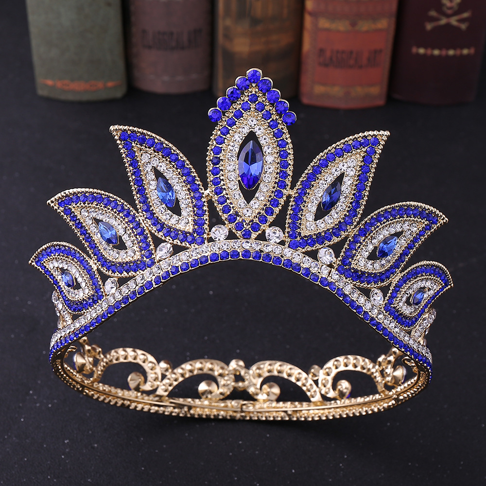 Wedding headwear birthday hair accessories magic eye Baroque diamond inlaid bride's round crown hair accessories