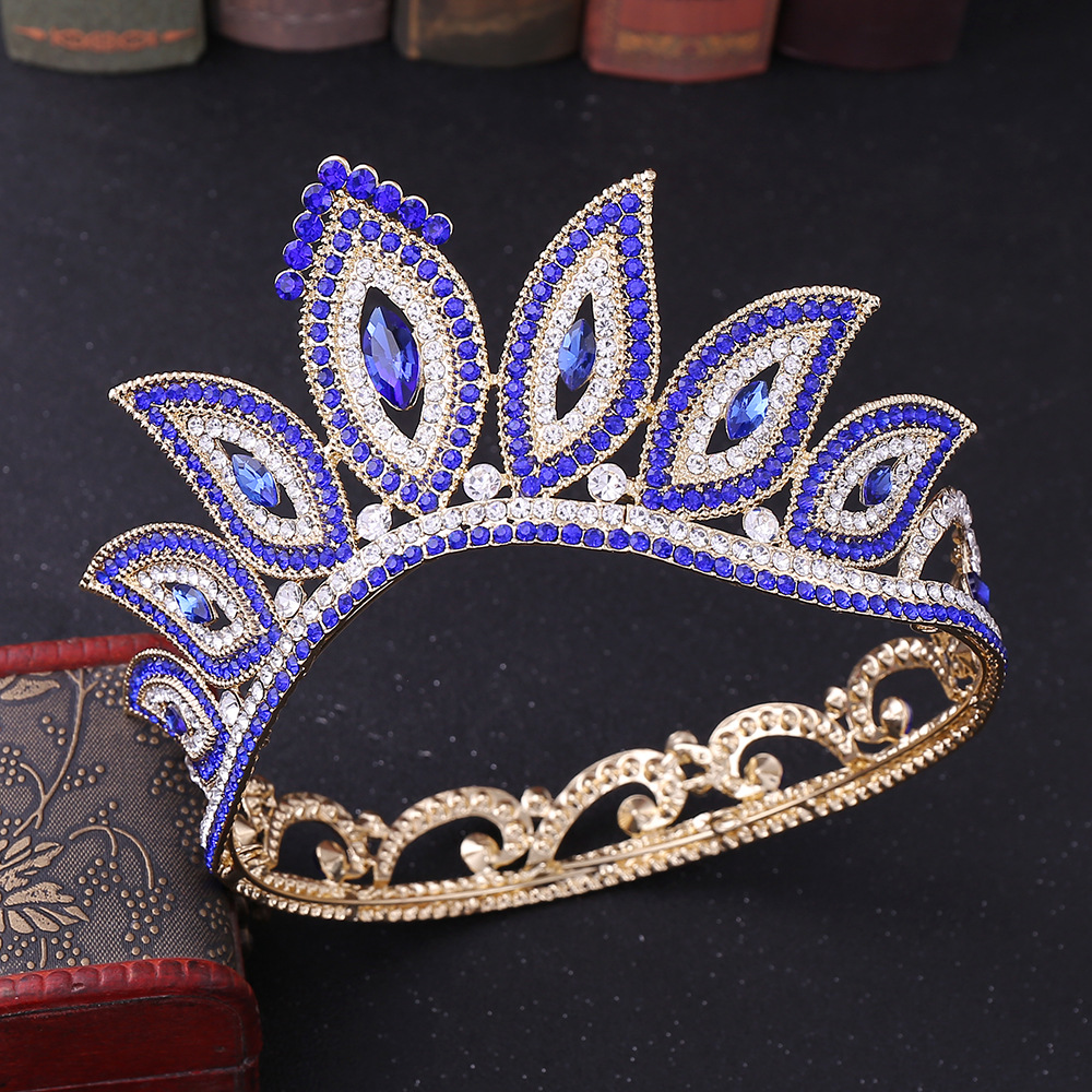 Wedding headwear birthday hair accessories magic eye Baroque diamond inlaid bride's round crown hair accessories