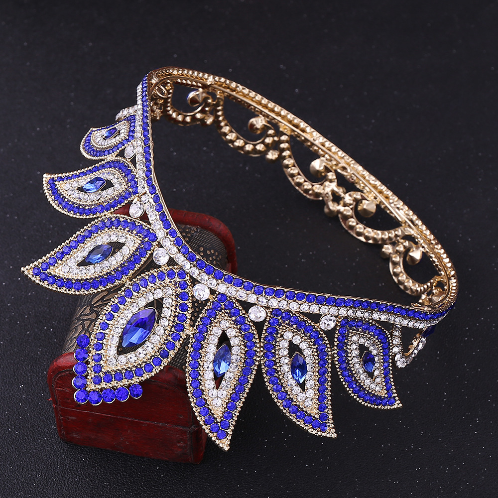 Wedding headwear birthday hair accessories magic eye Baroque diamond inlaid bride's round crown hair accessories