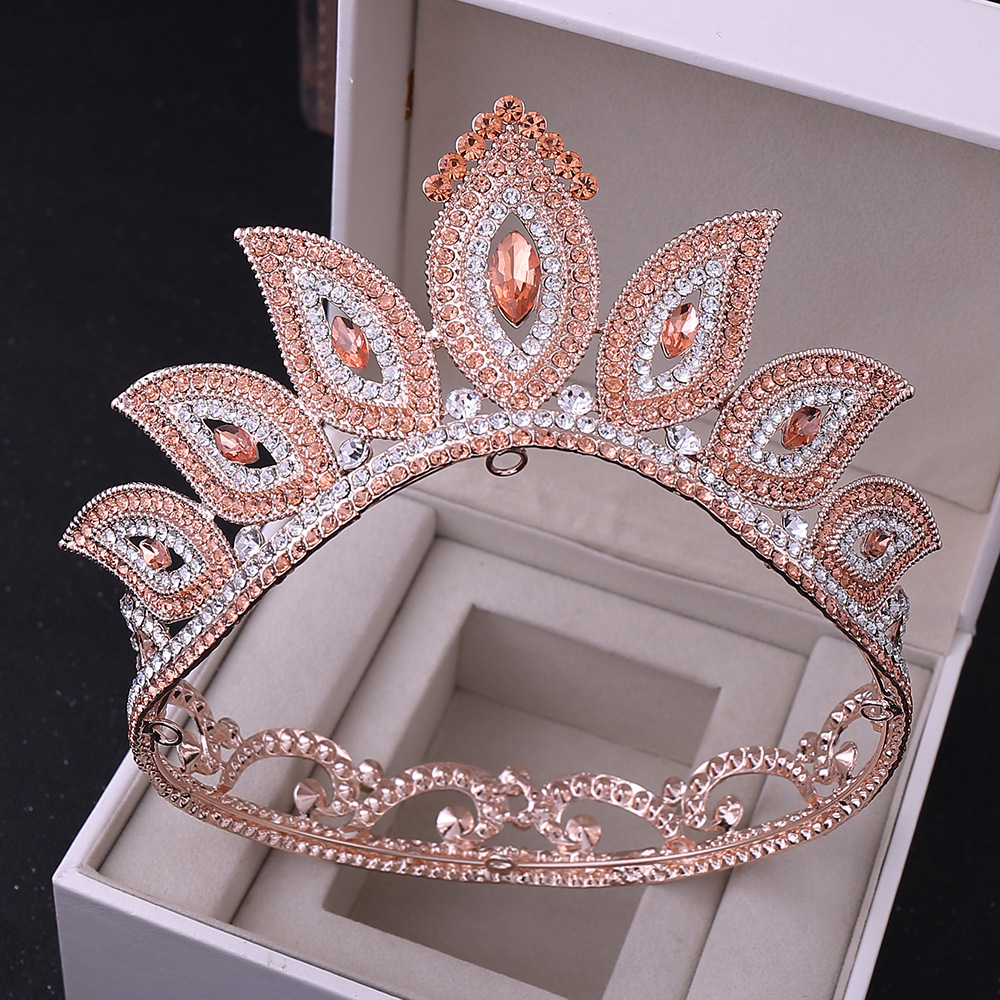 Wedding headwear birthday hair accessories magic eye Baroque diamond inlaid bride's round crown hair accessories