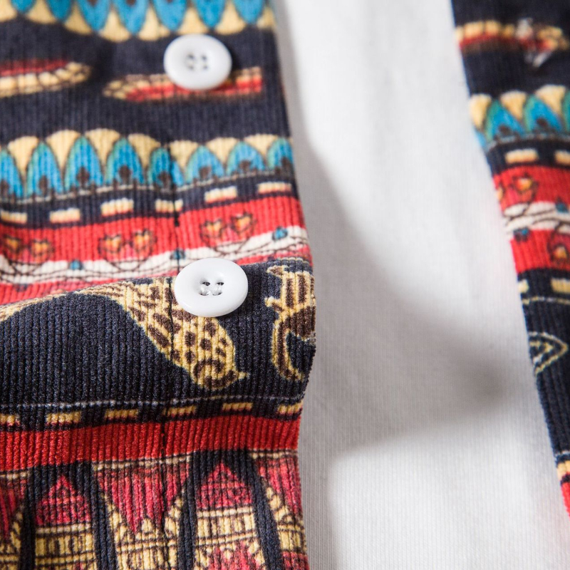 2022 Fall/Winter Fashion Print Lapel Men's Shirt Top