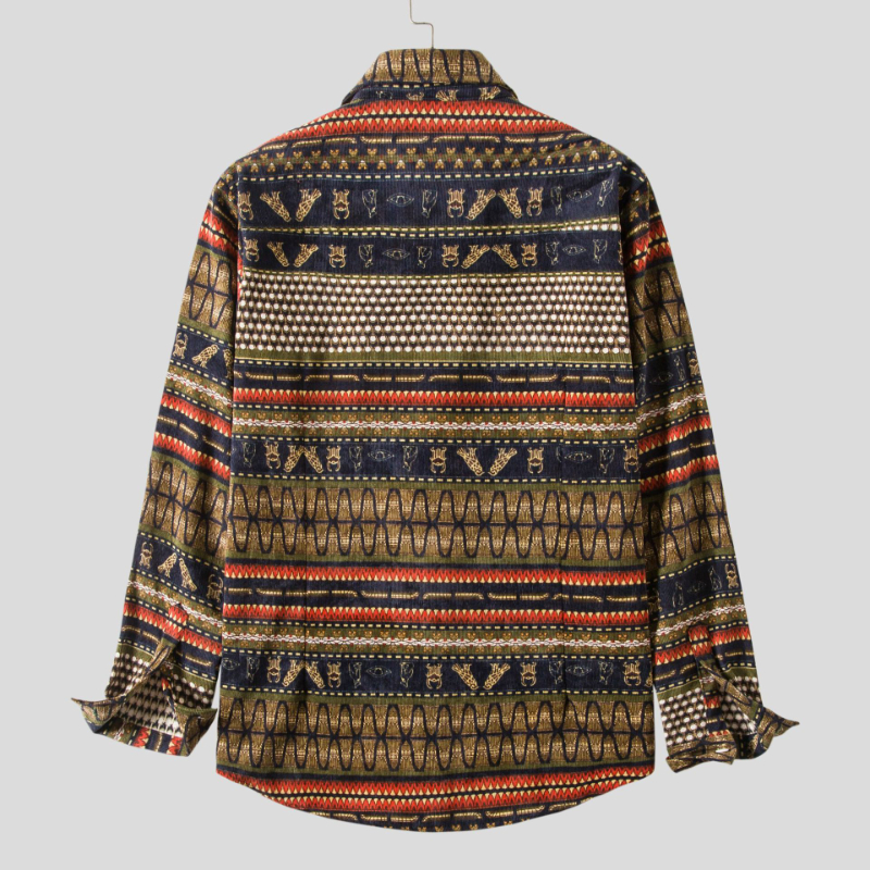 2022 Fall/Winter Fashion Print Lapel Men's Shirt Top