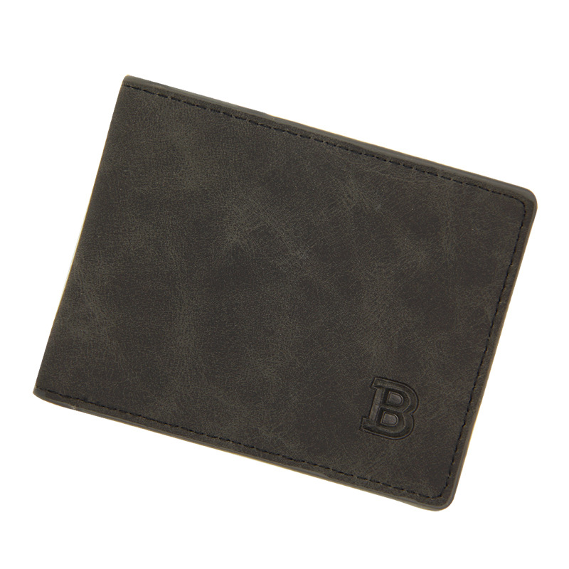 Fashion men's short US dollar wallet frosted retro multifunctional wallet leisure multi card slot wallet