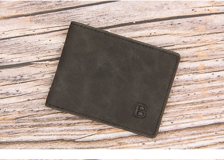 Fashion men's short US dollar wallet frosted retro multifunctional wallet leisure multi card slot wallet