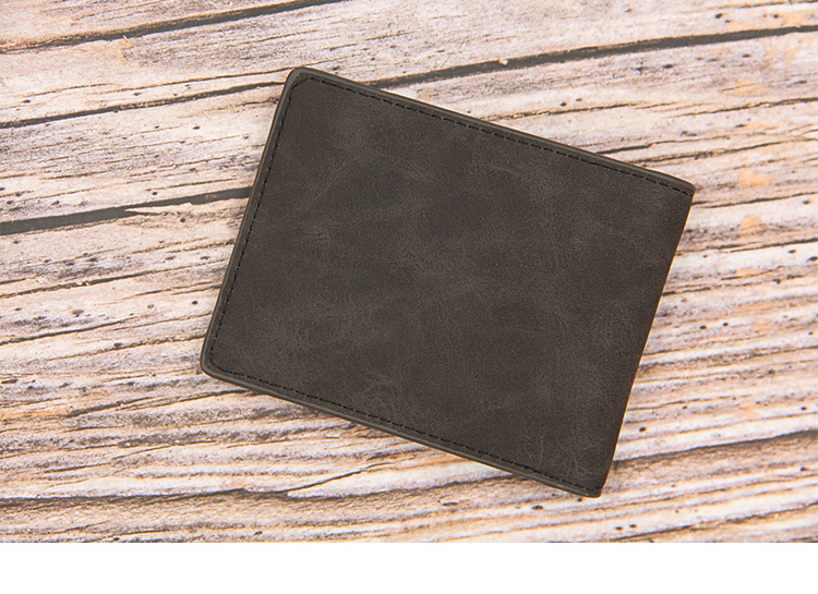 Fashion men's short US dollar wallet frosted retro multifunctional wallet leisure multi card slot wallet