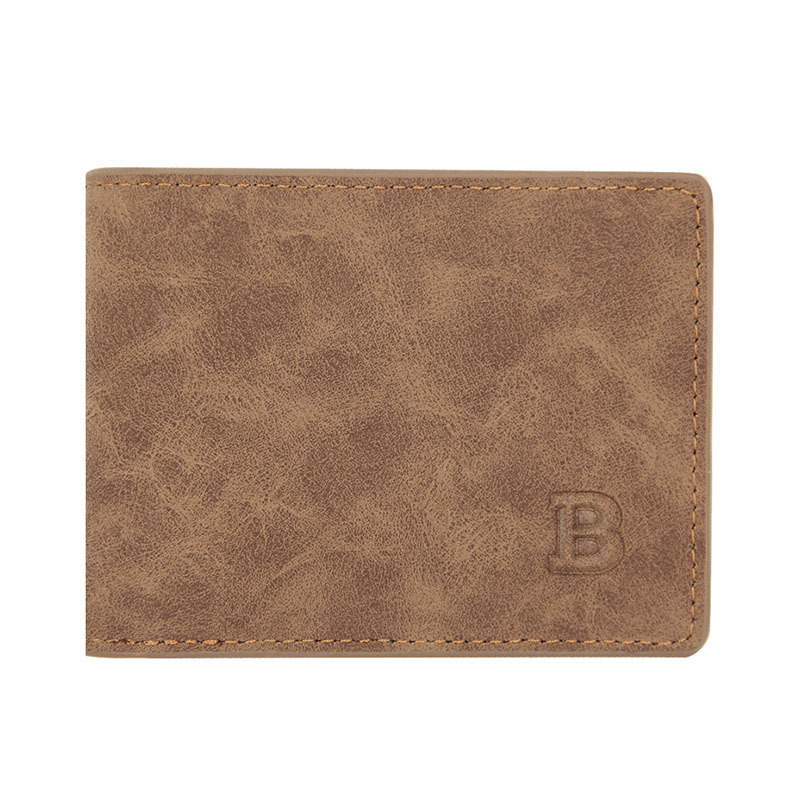 Fashion men's short US dollar wallet frosted retro multifunctional wallet leisure multi card slot wallet