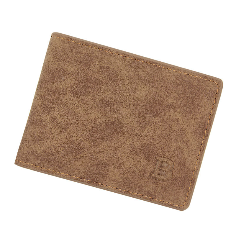 Fashion men's short US dollar wallet frosted retro multifunctional wallet leisure multi card slot wallet