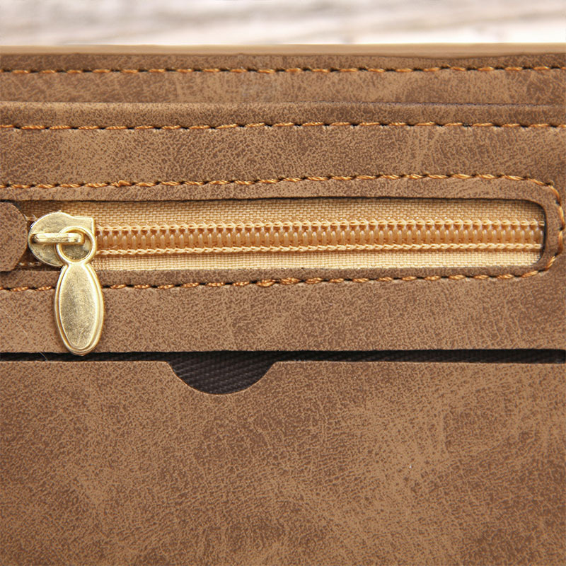 Fashion men's short US dollar wallet frosted retro multifunctional wallet leisure multi card slot wallet