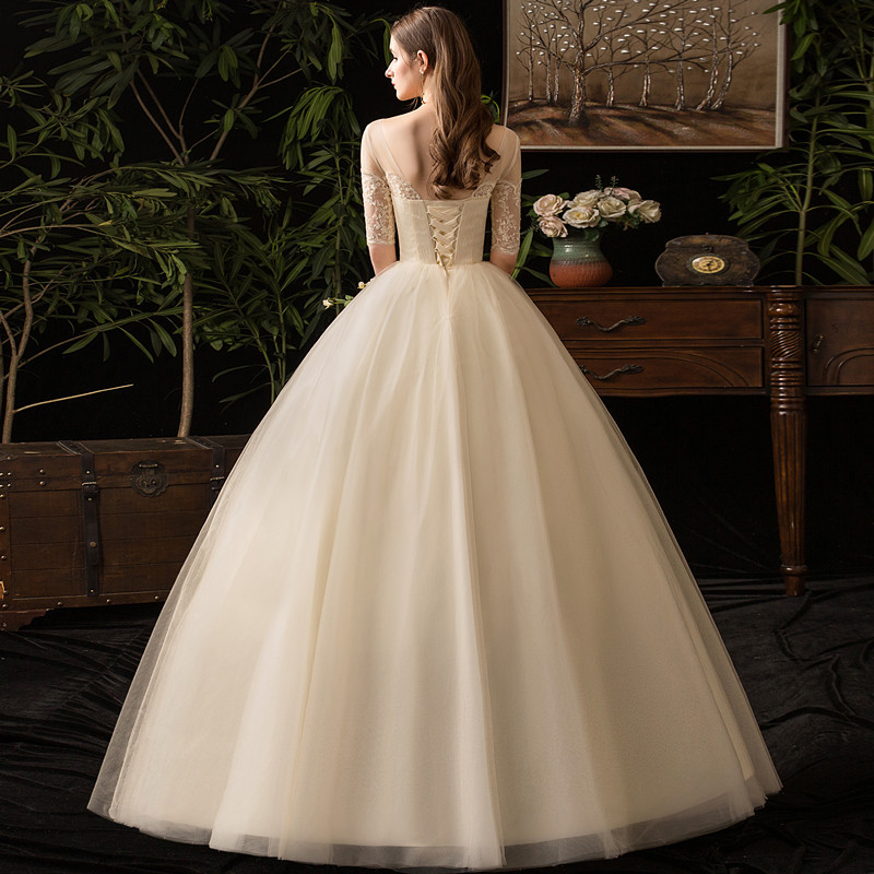 Wholesale 2022 new Korean fashion bride slim simple light Wedding Dress Bridesmaid Dress champagne dress