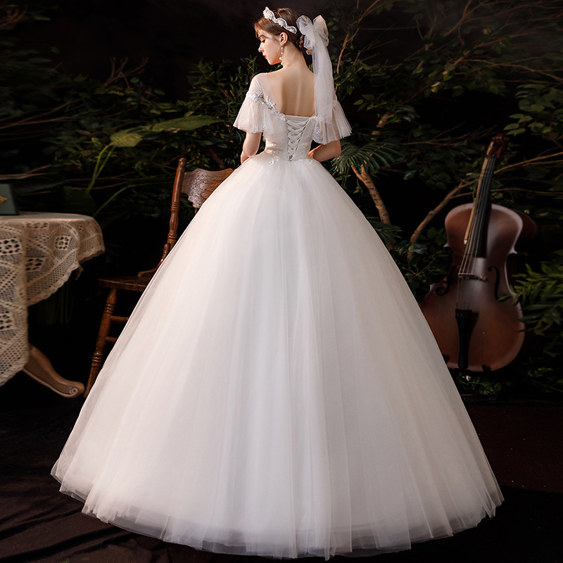 2022 New style simple temperament Sen series dream small man large size cover thick arm wedding dress