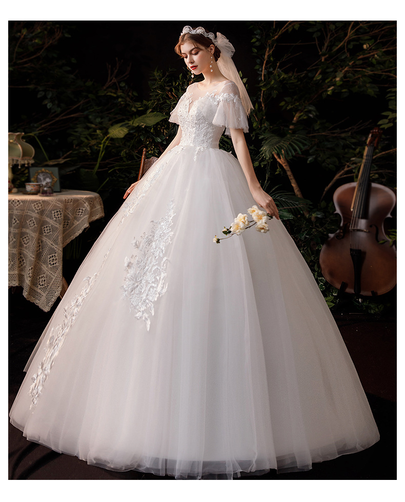 2022 New style simple temperament Sen series dream small man large size cover thick arm wedding dress