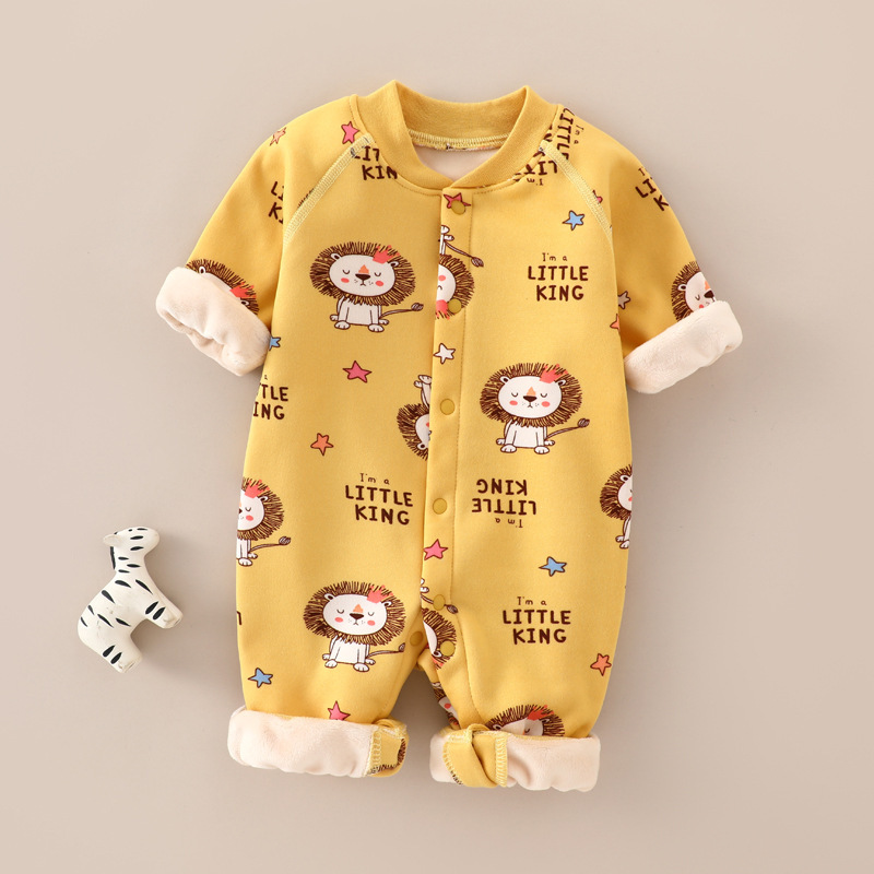 New baby and children's clothing spring warm children's jumpsuit class a boneless 0-1-year-old baby long sleeve clothes