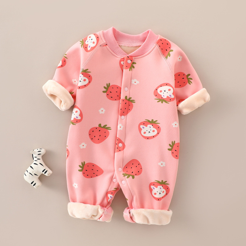 New baby and children's clothing spring warm children's jumpsuit class a boneless 0-1-year-old baby long sleeve clothes