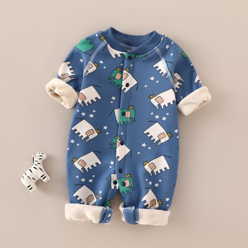 New baby and children's clothing spring warm children's jumpsuit class a boneless 0-1-year-old baby long sleeve clothes