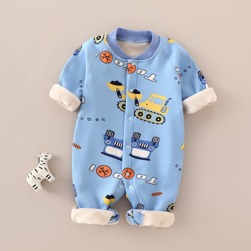 New baby and children's clothing spring warm children's jumpsuit class a boneless 0-1-year-old baby long sleeve clothes