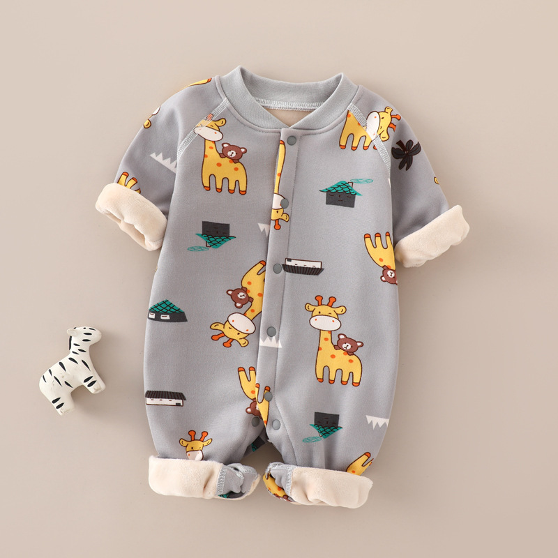 New baby and children's clothing spring warm children's jumpsuit class a boneless 0-1-year-old baby long sleeve clothes
