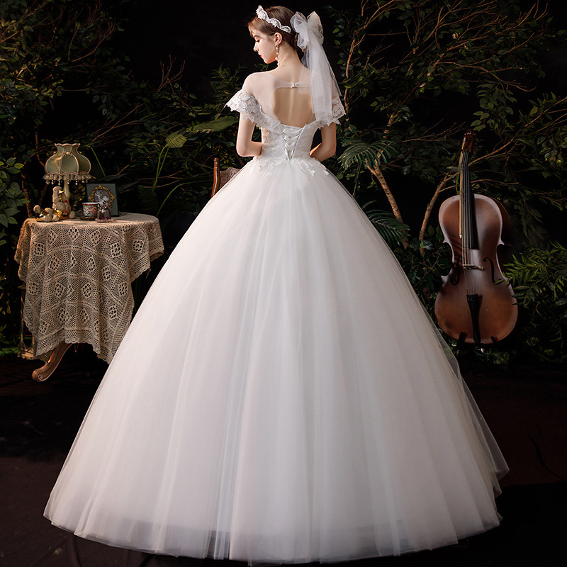 One shoulder main wedding dress 2022 new bride French style temperament tailing Sen series super fairy dream simple thin D67