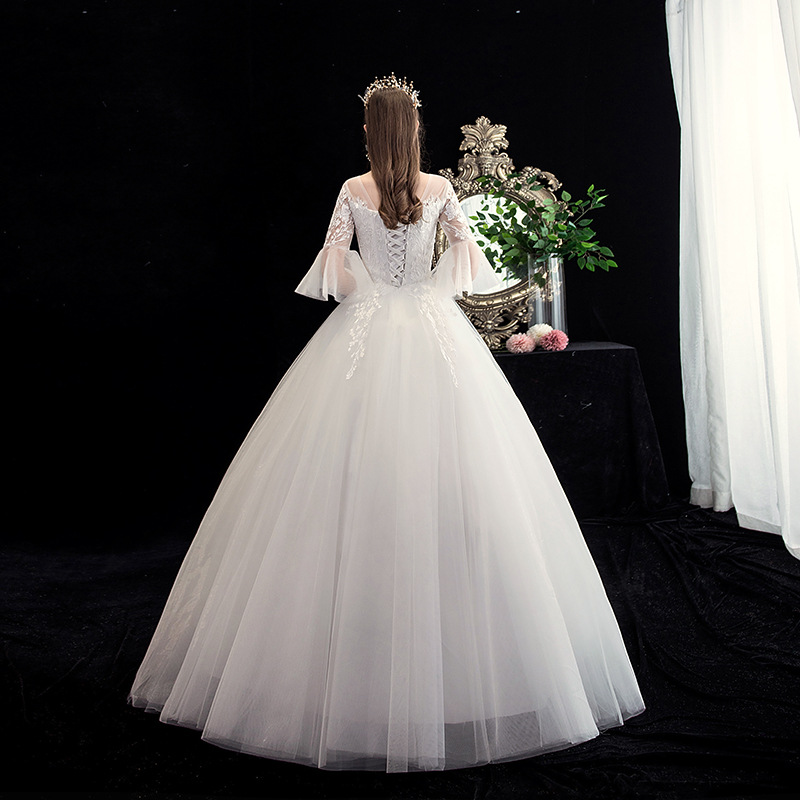 Light wedding dress 2022 new bride wedding dress Princess xianthin Sen French super fairy pengpeng skirt wholesale price