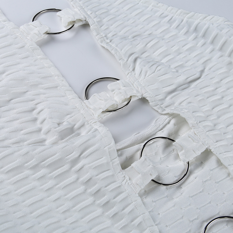 Ml21206 European and American slim, slim, sexy neck and backless dress temperament wisp empty vest women's skirt dress